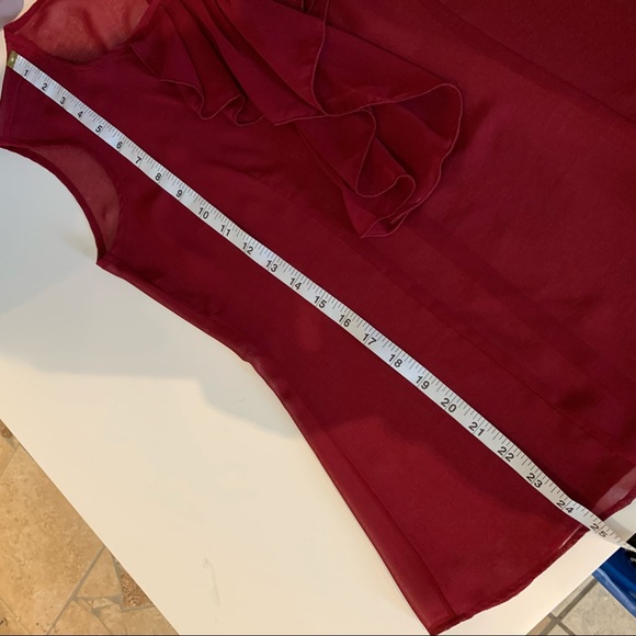 RW & Co Red Sheer top, with keyhole back size XS - Picture 3 of 5